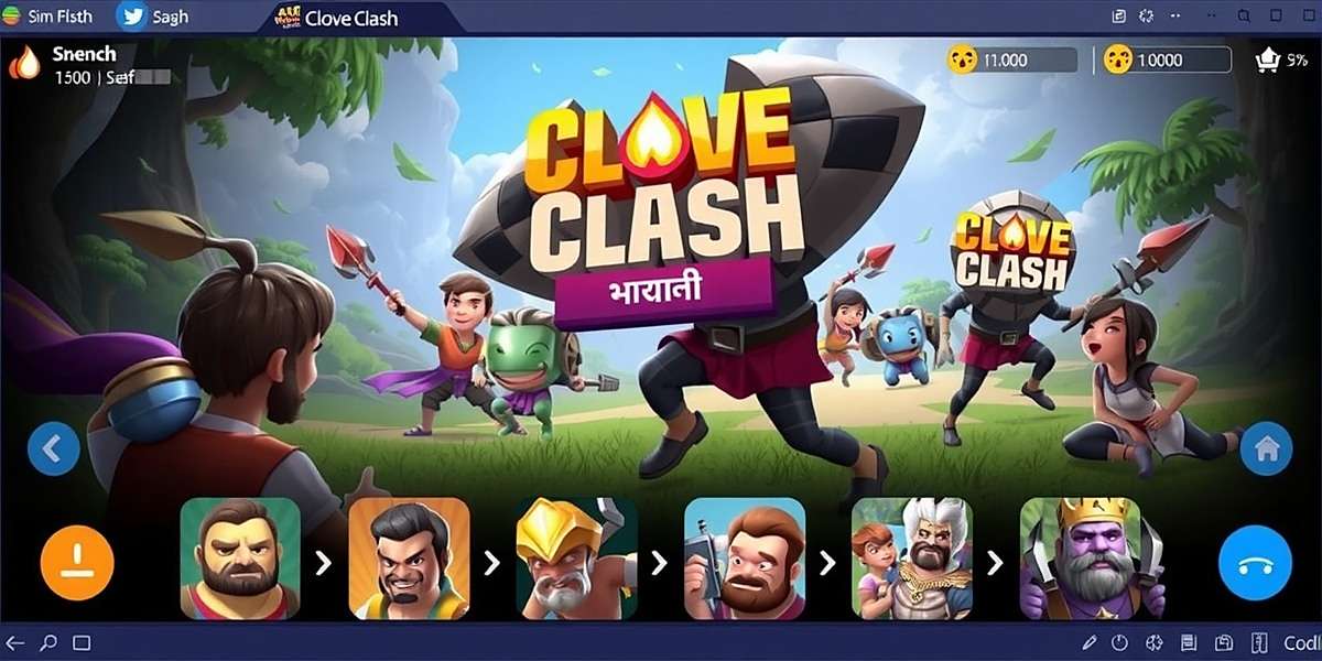 Clove Clash interface showing the game in different Indian languages including Malayalam, Bengali, and Hindi
